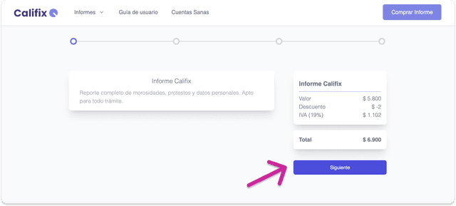 paso 2 compra Informe Califix
