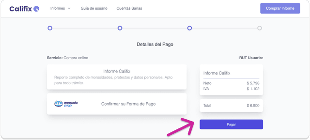 paso 5 compra Informe Califix